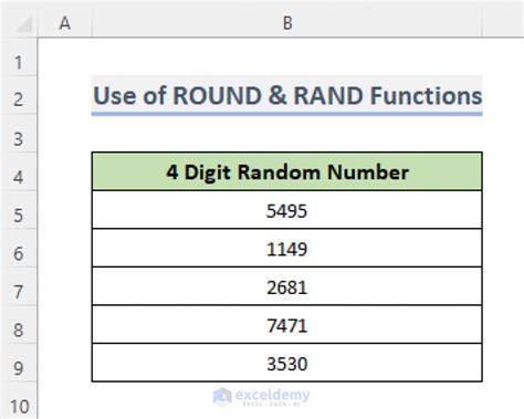 Random 4 Digit Number Generator .